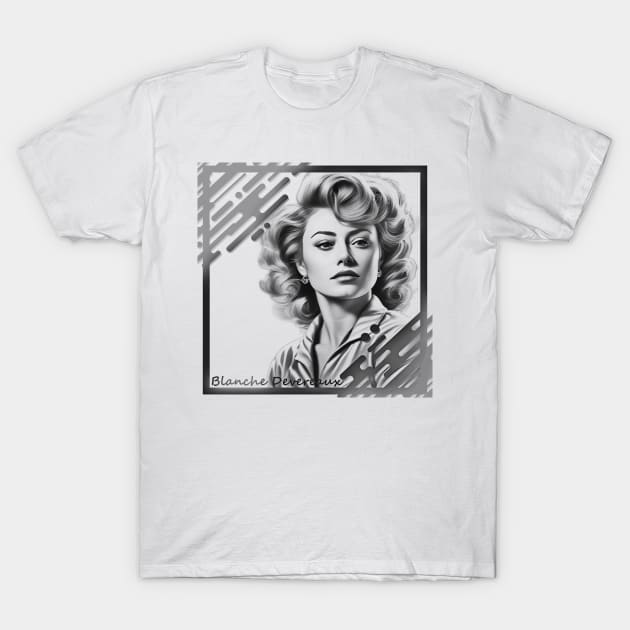 Blanche Devereaux in Black & White Frame Concept T-Shirt by Mysimplicity.art